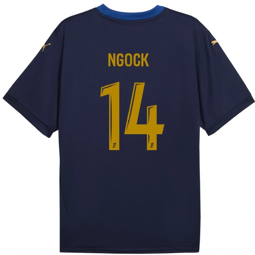 Danxen Kinderen Monique Ngock #14 Marineblauw Goud Uitshirt Uittenue 2024/25 T-Shirt