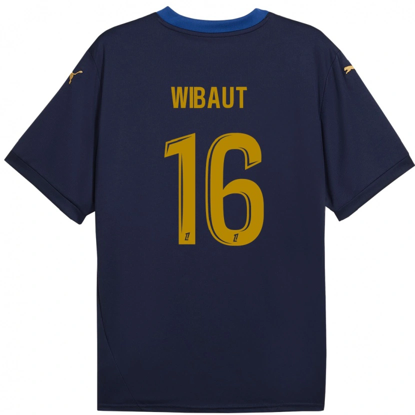 Danxen Kinderen Clara Wibaut #16 Marineblauw Goud Uitshirt Uittenue 2024/25 T-Shirt