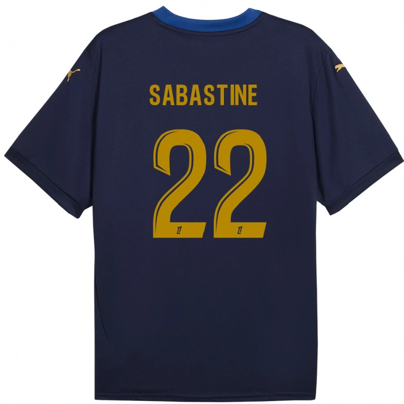 Danxen Kinderen Flourish Sabastine #22 Marineblauw Goud Uitshirt Uittenue 2024/25 T-Shirt