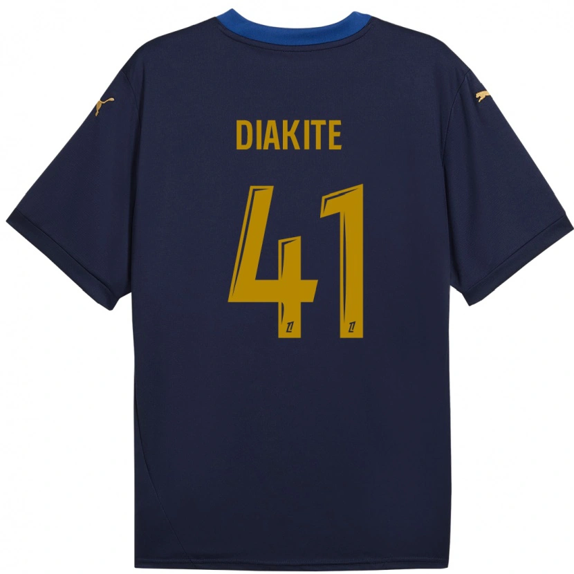 Danxen Kinderen Ibrahim Diakité #41 Marineblauw Goud Uitshirt Uittenue 2024/25 T-Shirt