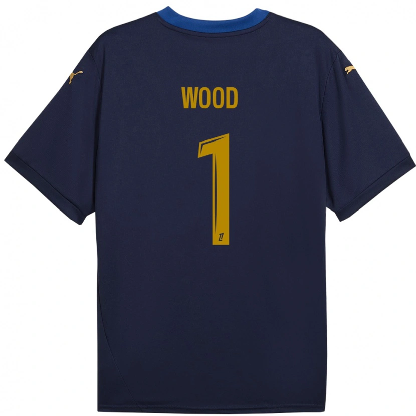 Danxen Kinderen Mackenzie Wood #1 Marineblauw Goud Uitshirt Uittenue 2024/25 T-Shirt