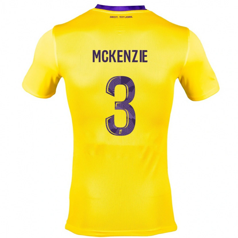 Danxen Kinderen Mark Mckenzie #3 Geel Paars Uitshirt Uittenue 2024/25 T-Shirt