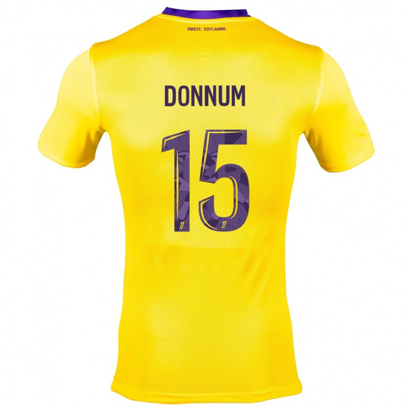 Danxen Kinderen Aron Dønnum #15 Geel Paars Uitshirt Uittenue 2024/25 T-Shirt