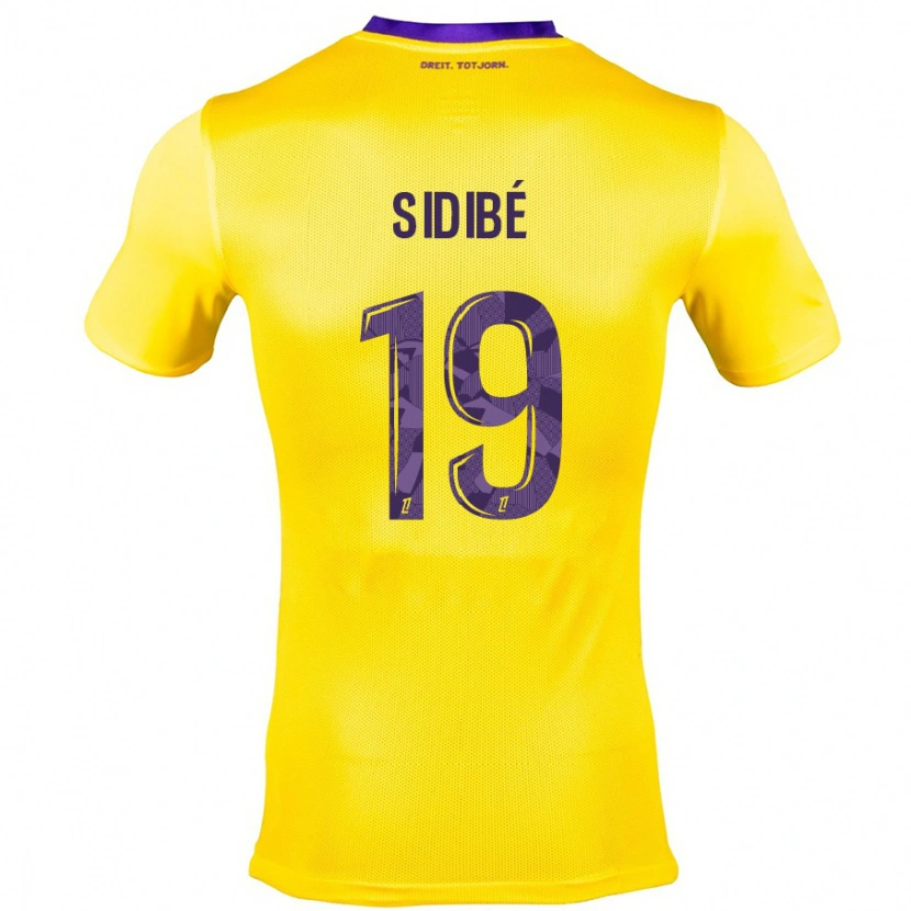 Danxen Kinderen Djibril Sidibé #19 Geel Paars Uitshirt Uittenue 2024/25 T-Shirt