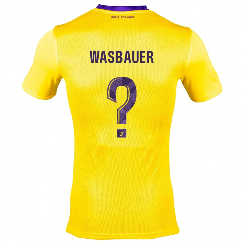 Danxen Kinderen Nicolas Wasbauer #0 Geel Paars Uitshirt Uittenue 2024/25 T-Shirt