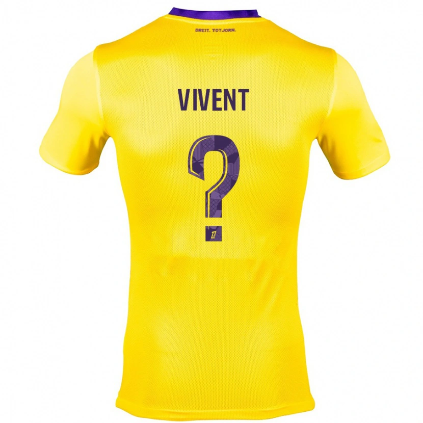 Danxen Kinderen Sacha Vivent #0 Geel Paars Uitshirt Uittenue 2024/25 T-Shirt