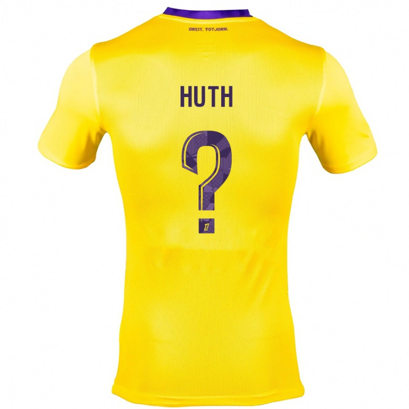 Danxen Kinderen Lony Huth #0 Geel Paars Uitshirt Uittenue 2024/25 T-Shirt