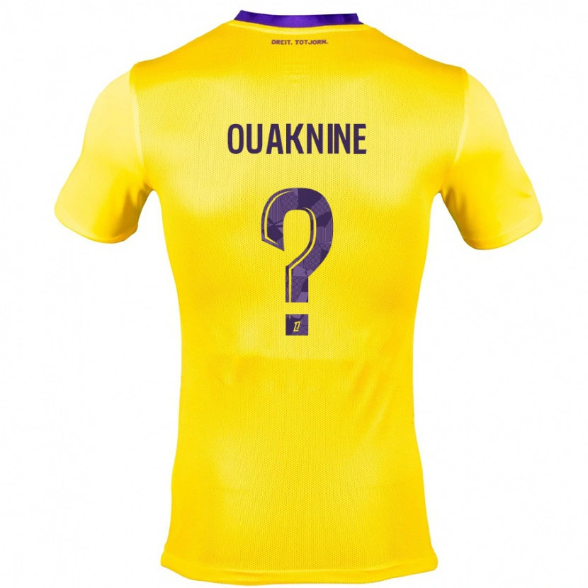 Danxen Kinderen Jules Ouaknine #0 Geel Paars Uitshirt Uittenue 2024/25 T-Shirt