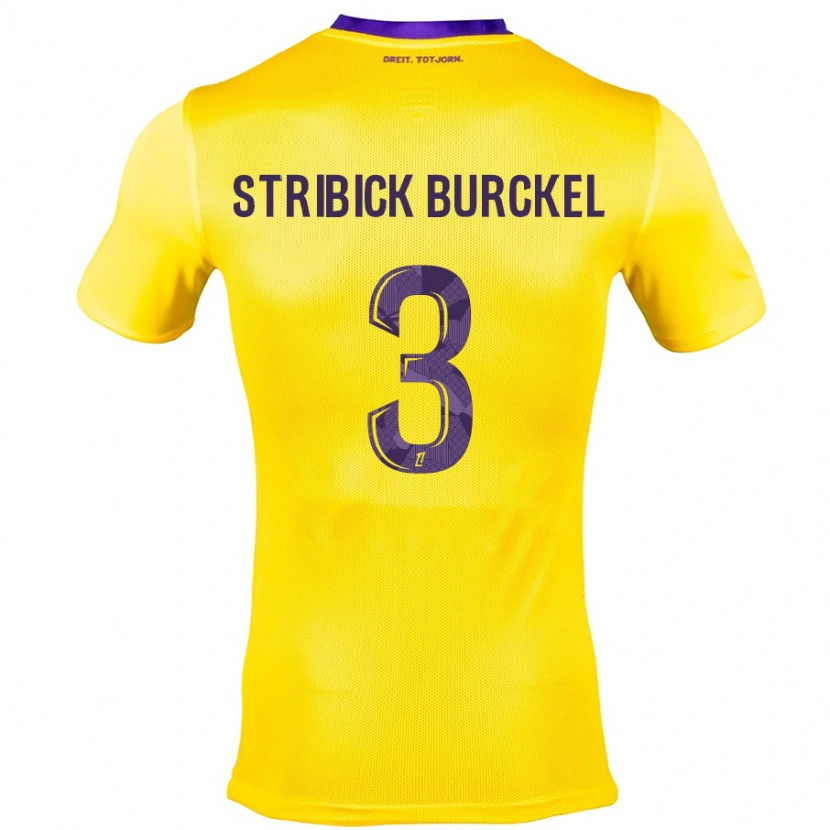 Danxen Kinderen Laetitia Stribick-Burckel #3 Geel Paars Uitshirt Uittenue 2024/25 T-Shirt