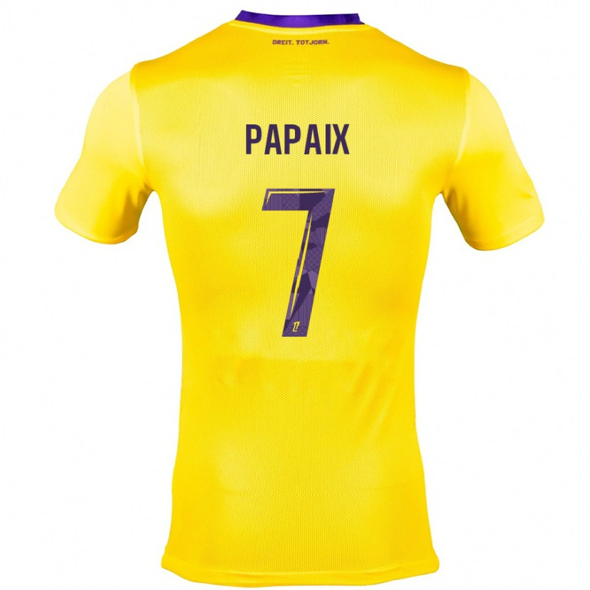 Danxen Kinderen Marie Papaix #7 Geel Paars Uitshirt Uittenue 2024/25 T-Shirt