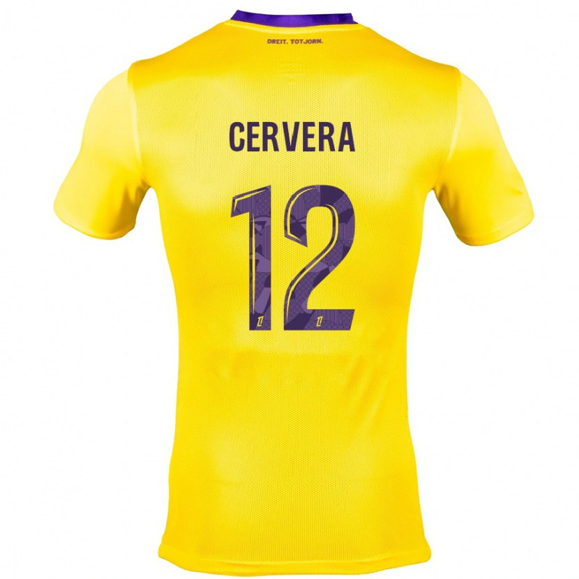 Danxen Kinderen Laurianne Cervera #12 Geel Paars Uitshirt Uittenue 2024/25 T-Shirt