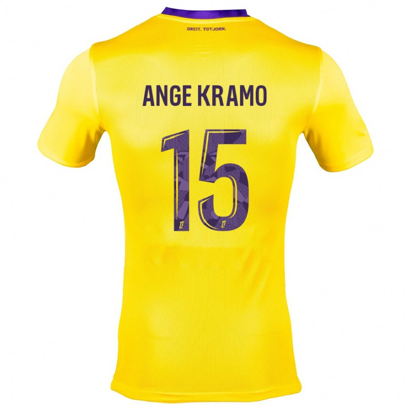 Danxen Kinderen Marie Ange Kramo #15 Geel Paars Uitshirt Uittenue 2024/25 T-Shirt