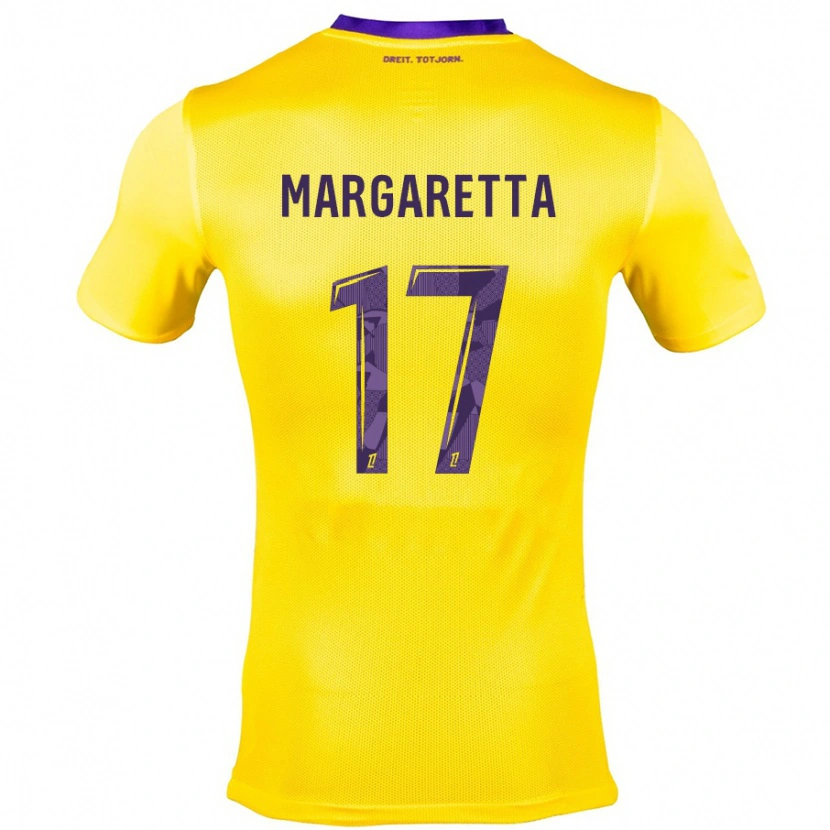 Danxen Kinderen Jessica Margaretta #17 Geel Paars Uitshirt Uittenue 2024/25 T-Shirt