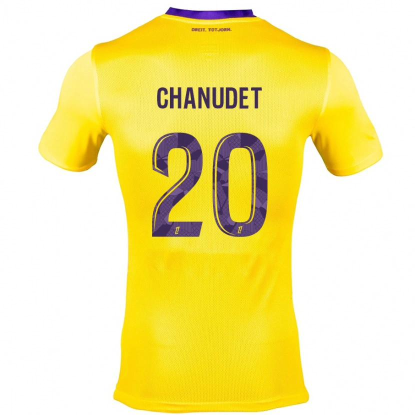 Danxen Kinderen Coralie Chanudet #20 Geel Paars Uitshirt Uittenue 2024/25 T-Shirt