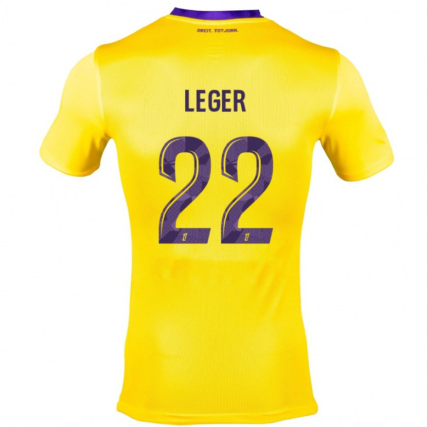 Danxen Kinderen Christelle Léger #22 Geel Paars Uitshirt Uittenue 2024/25 T-Shirt