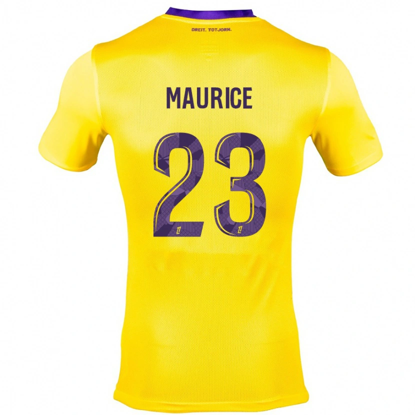 Danxen Kinderen Sandra Maurice #23 Geel Paars Uitshirt Uittenue 2024/25 T-Shirt