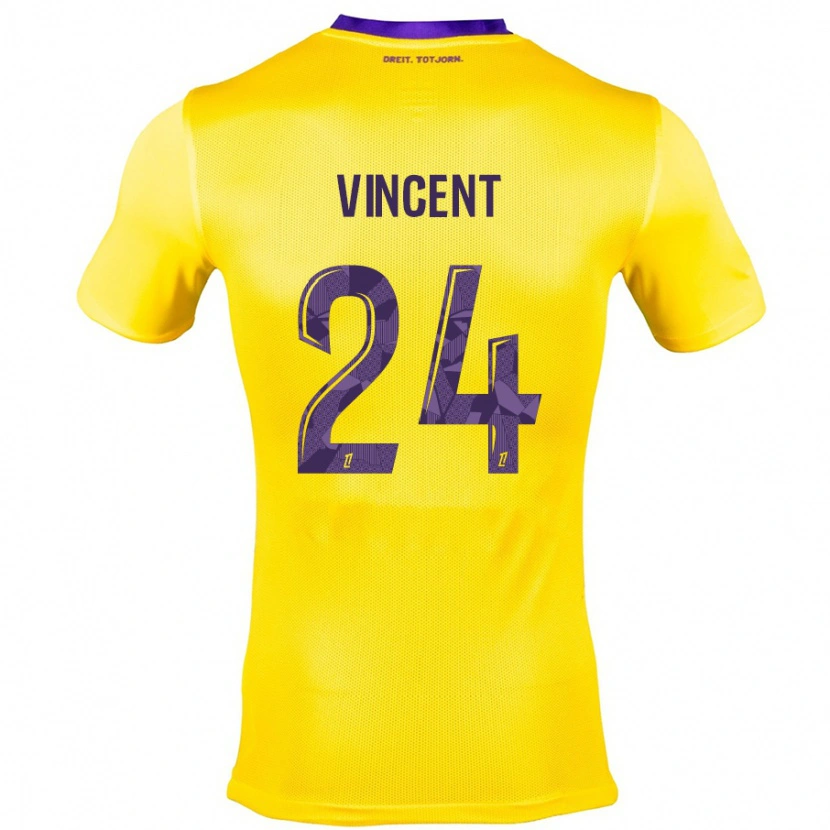 Danxen Kinderen Magalie Vincent #24 Geel Paars Uitshirt Uittenue 2024/25 T-Shirt