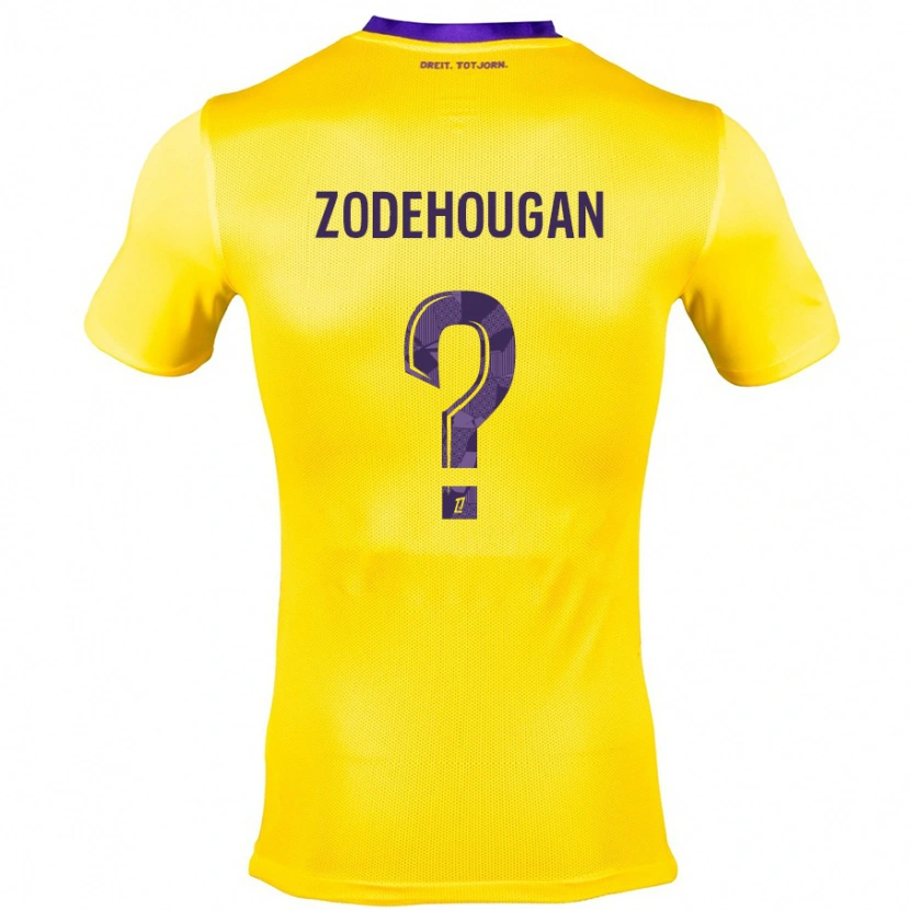 Danxen Kinderen Yanis Zodehougan #0 Geel Paars Uitshirt Uittenue 2024/25 T-Shirt