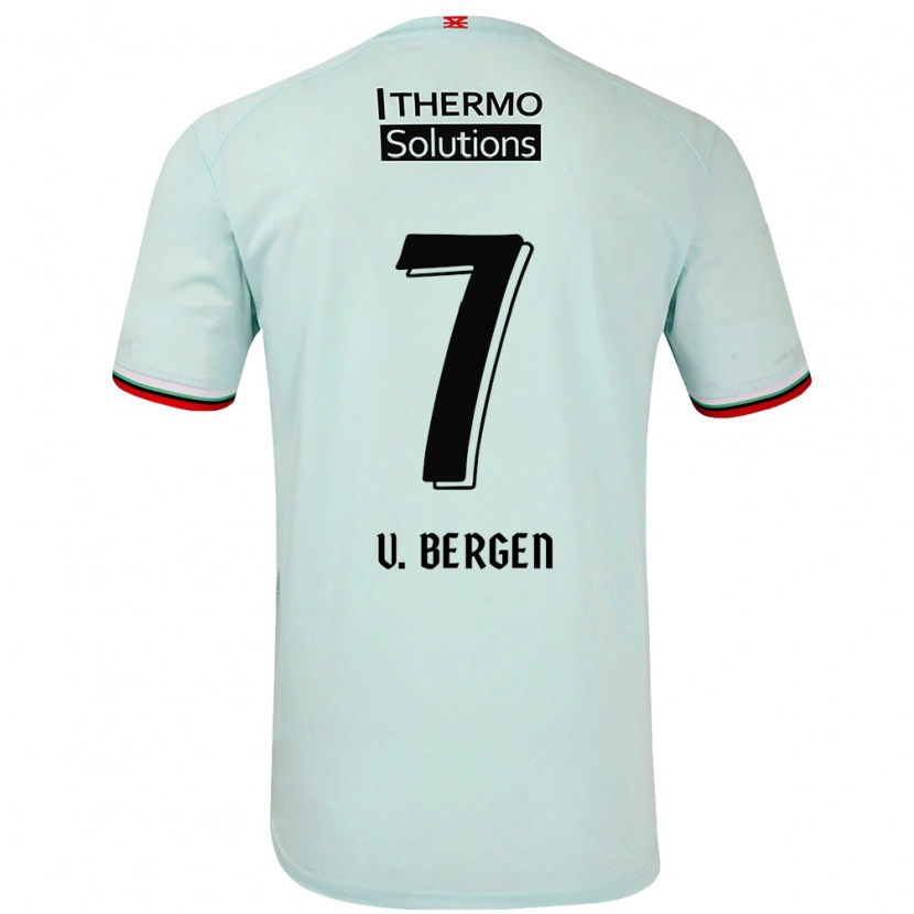 Danxen Kinderen Mitchell Van Bergen #7 Lichtgroen Uitshirt Uittenue 2024/25 T-Shirt