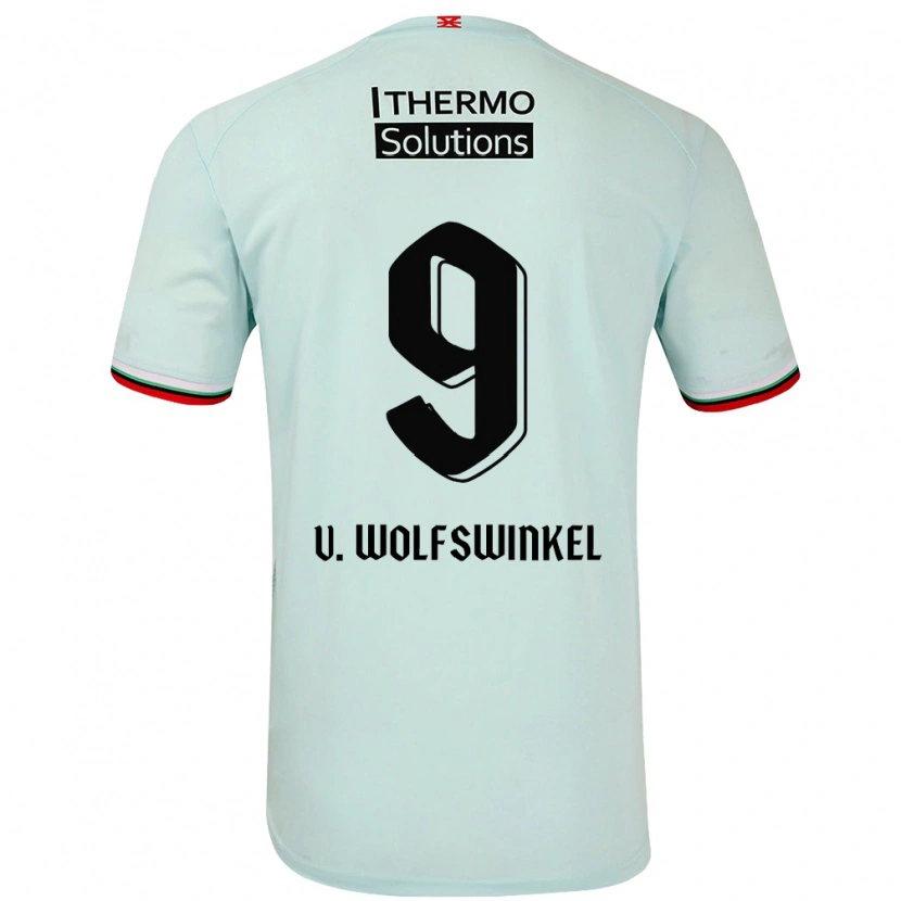 Danxen Kinderen Ricky Van Wolfswinkel #9 Lichtgroen Uitshirt Uittenue 2024/25 T-Shirt