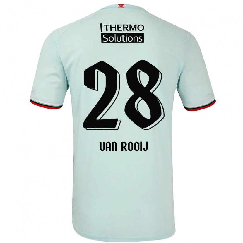 Danxen Kinderen Bart Van Rooij #28 Lichtgroen Uitshirt Uittenue 2024/25 T-Shirt