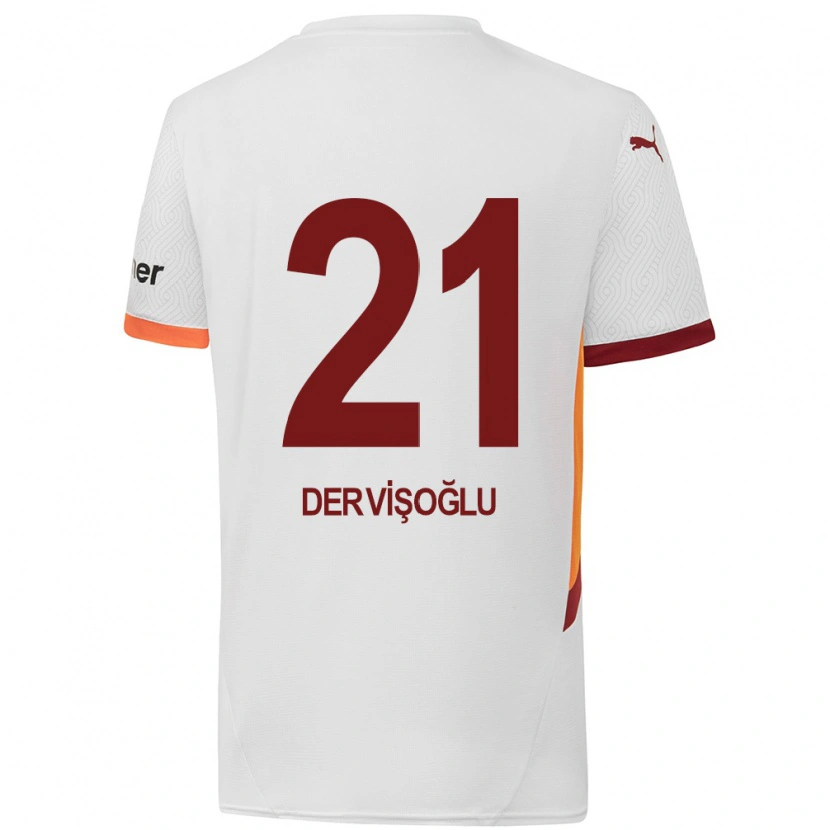 Danxen Kinderen Halil Dervişoğlu #21 Wit Geel Rood Uitshirt Uittenue 2024/25 T-Shirt