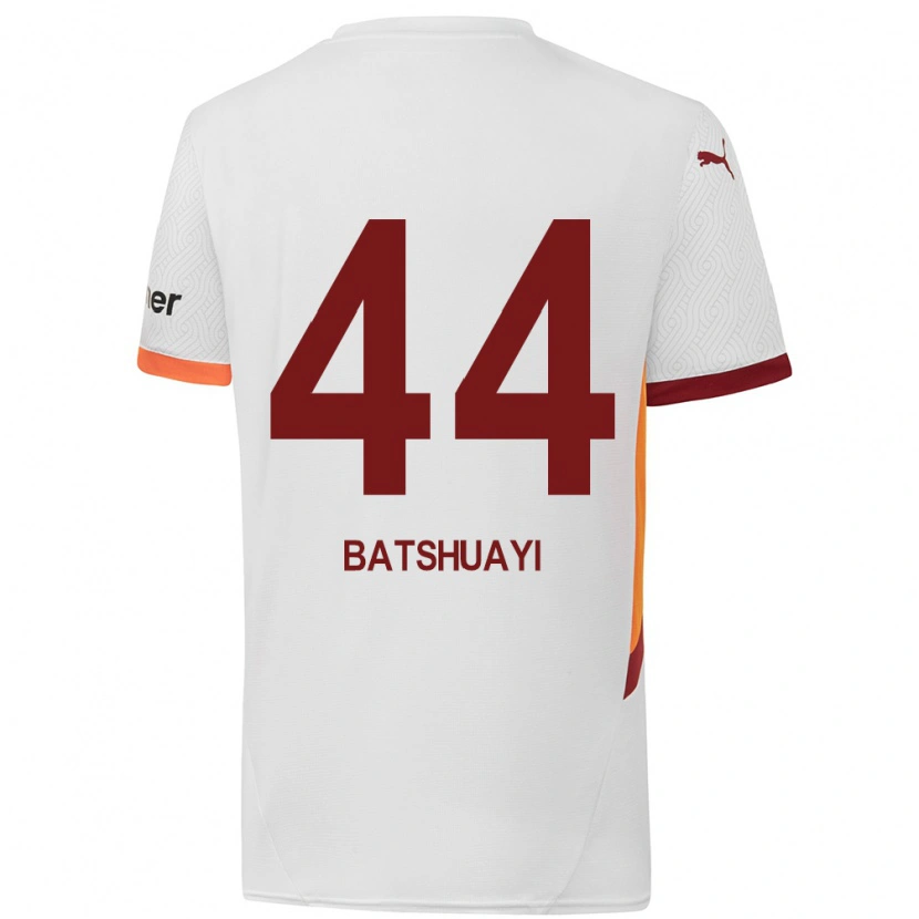 Danxen Kinderen Michy Batshuayi #44 Wit Geel Rood Uitshirt Uittenue 2024/25 T-Shirt