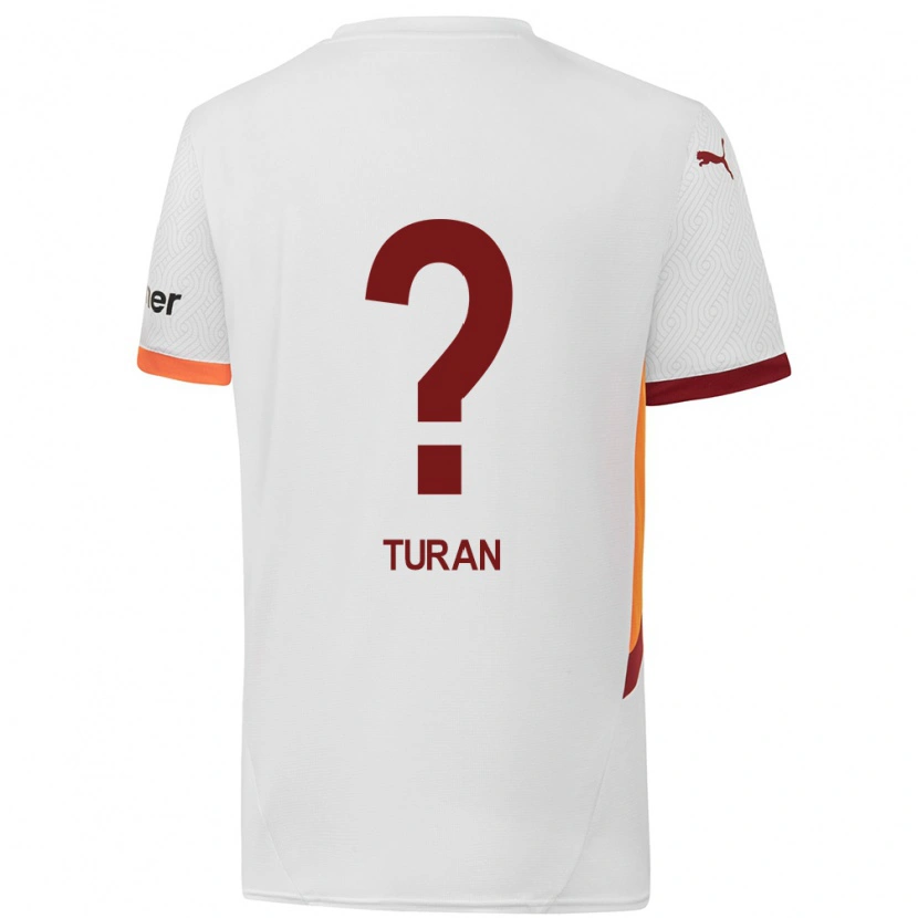 Danxen Kinderen Hasan Turan #0 Wit Geel Rood Uitshirt Uittenue 2024/25 T-Shirt