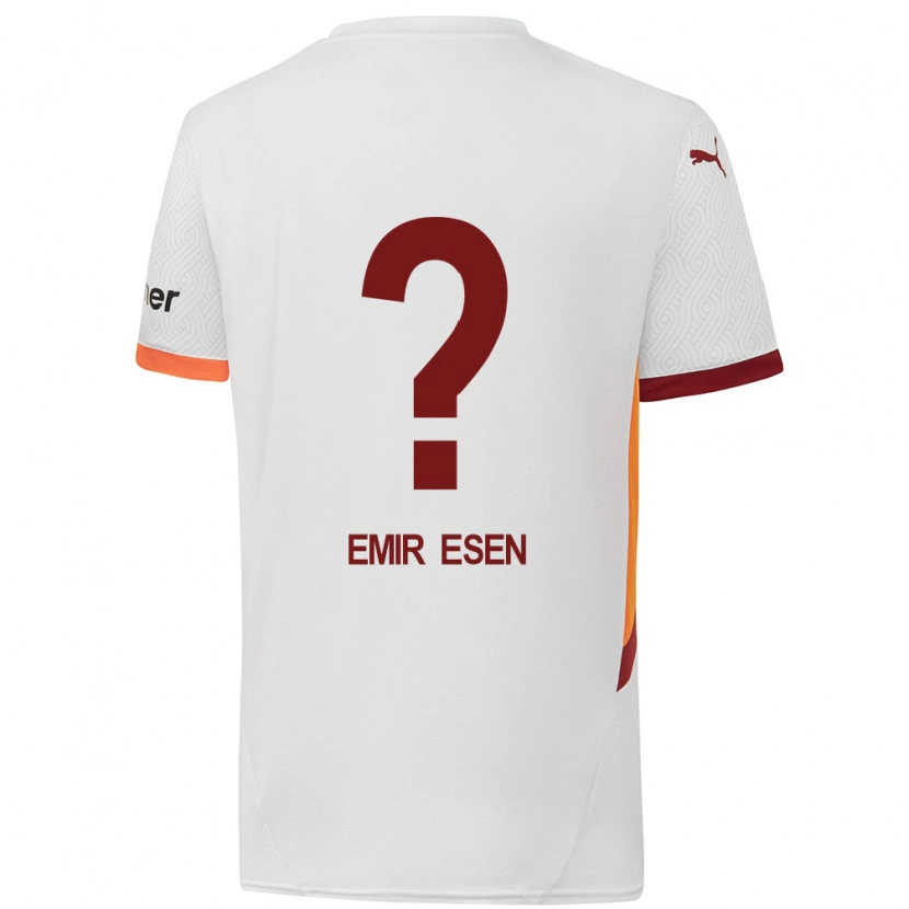 Danxen Kinderen Ali Emir Esen #0 Wit Geel Rood Uitshirt Uittenue 2024/25 T-Shirt