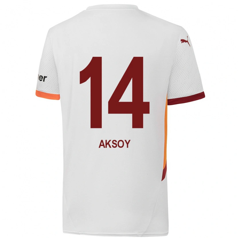 Danxen Kinderen Berkan Aksoy #14 Wit Geel Rood Uitshirt Uittenue 2024/25 T-Shirt