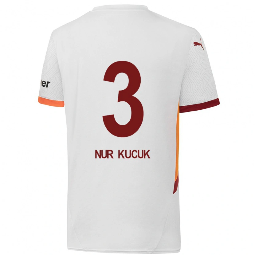 Danxen Kinderen Rabia Nur Küçük #3 Wit Geel Rood Uitshirt Uittenue 2024/25 T-Shirt