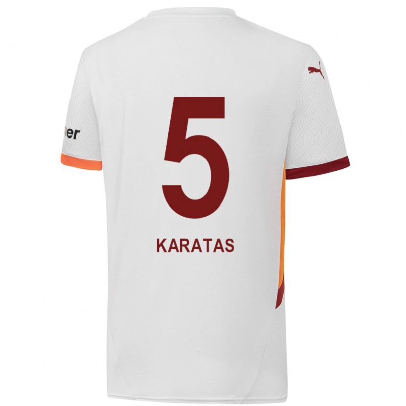 Danxen Kinderen Eda Karataş #5 Wit Geel Rood Uitshirt Uittenue 2024/25 T-Shirt