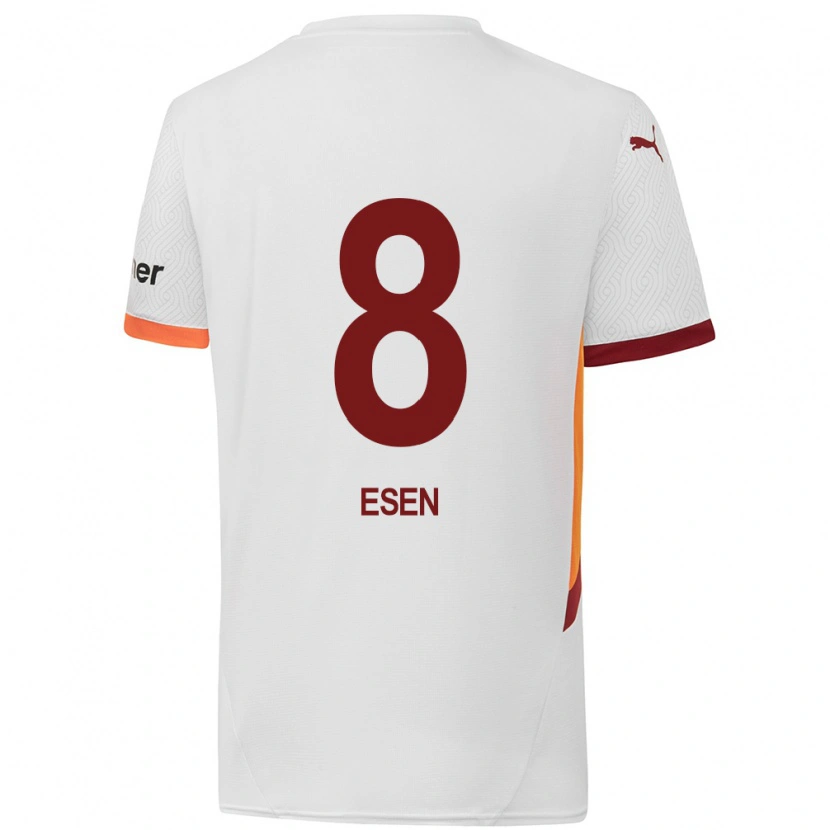 Danxen Kinderen Emine Ecem Esen #8 Wit Geel Rood Uitshirt Uittenue 2024/25 T-Shirt