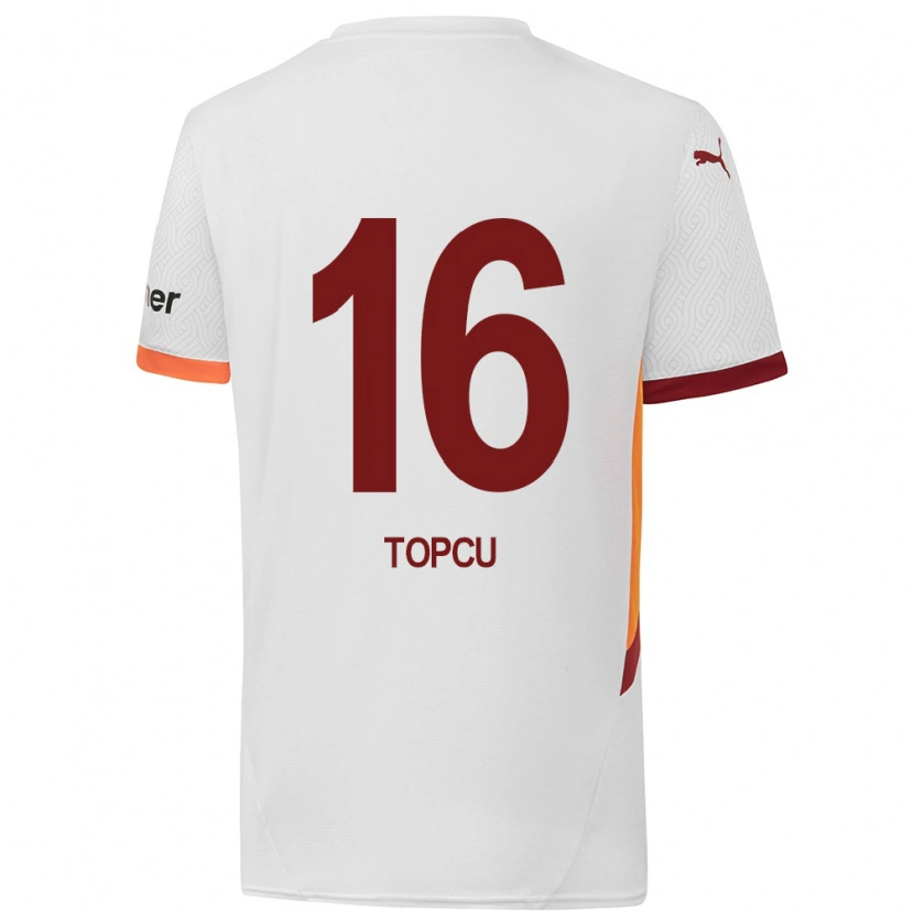 Danxen Kinderen Ebru Topçu #16 Wit Geel Rood Uitshirt Uittenue 2024/25 T-Shirt