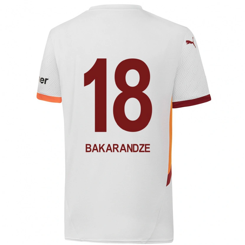 Danxen Kinderen Kristina Bakarandze #18 Wit Geel Rood Uitshirt Uittenue 2024/25 T-Shirt