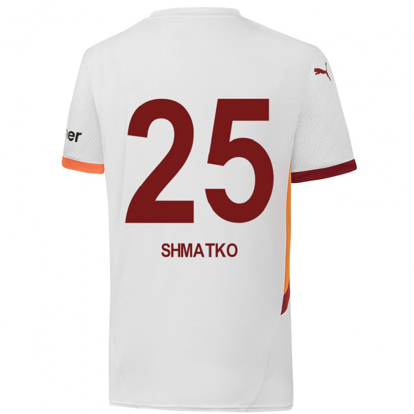 Danxen Kinderen Lyubov Shmatko #25 Wit Geel Rood Uitshirt Uittenue 2024/25 T-Shirt