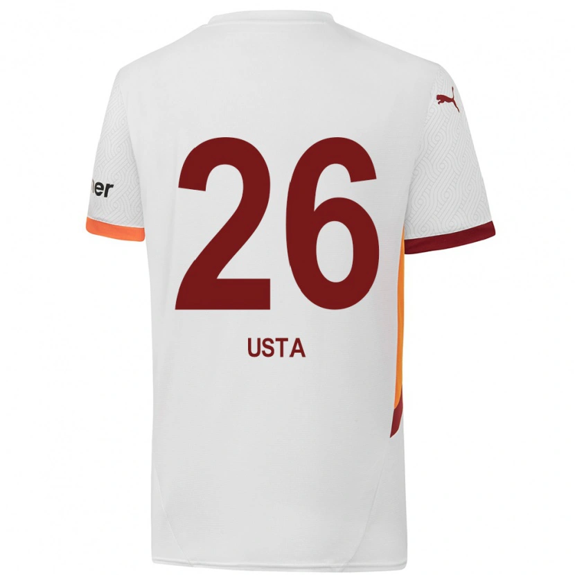 Danxen Kinderen Alanur Usta #26 Wit Geel Rood Uitshirt Uittenue 2024/25 T-Shirt