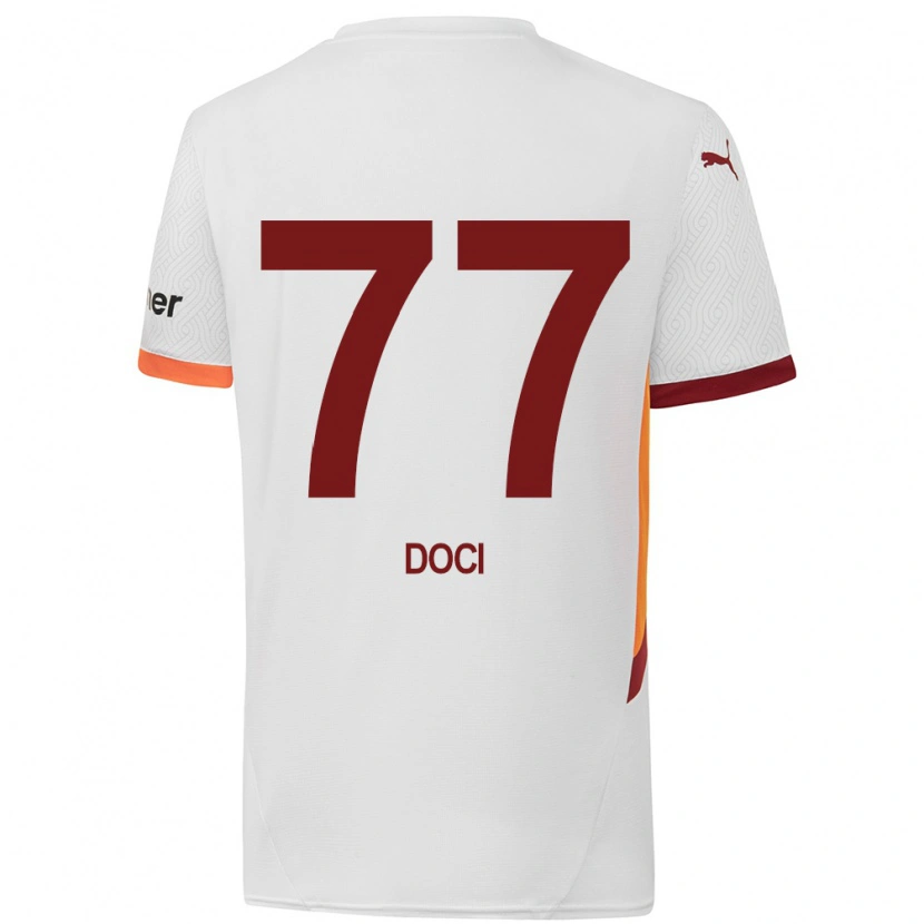 Danxen Kinderen Megi Doci #77 Wit Geel Rood Uitshirt Uittenue 2024/25 T-Shirt