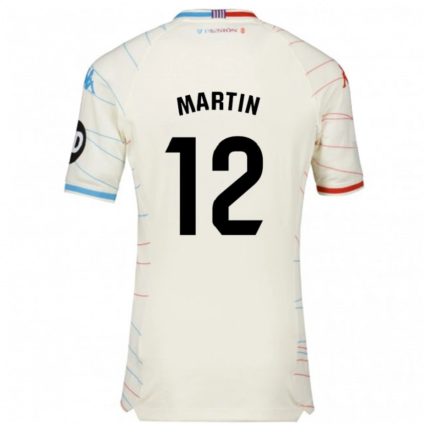 Danxen Kinderen Mario Martín #12 Wit Rood Blauw Uitshirt Uittenue 2024/25 T-Shirt