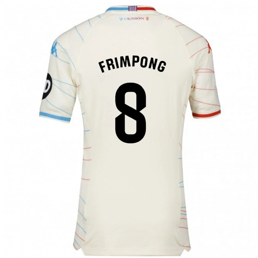 Danxen Kinderen Eugene Frimpong #8 Wit Rood Blauw Uitshirt Uittenue 2024/25 T-Shirt