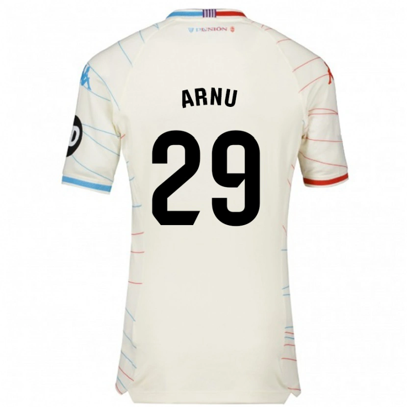 Danxen Kinderen Adrián Arnu #29 Wit Rood Blauw Uitshirt Uittenue 2024/25 T-Shirt