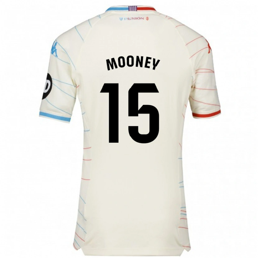 Danxen Kinderen Fionn Mooney #15 Wit Rood Blauw Uitshirt Uittenue 2024/25 T-Shirt