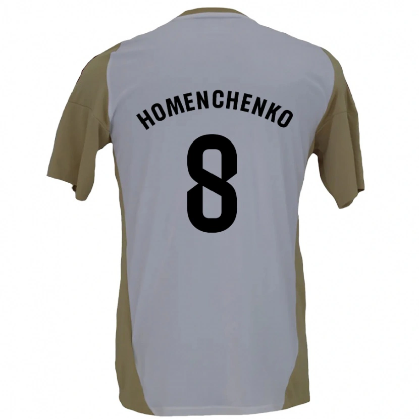 Danxen Kinderen Santiago Homenchenko #8 Bruin Wit Uitshirt Uittenue 2024/25 T-Shirt