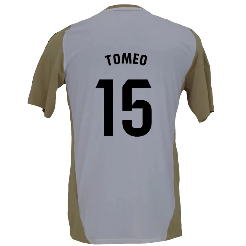 Danxen Kinderen Pablo Tomeo #15 Bruin Wit Uitshirt Uittenue 2024/25 T-Shirt