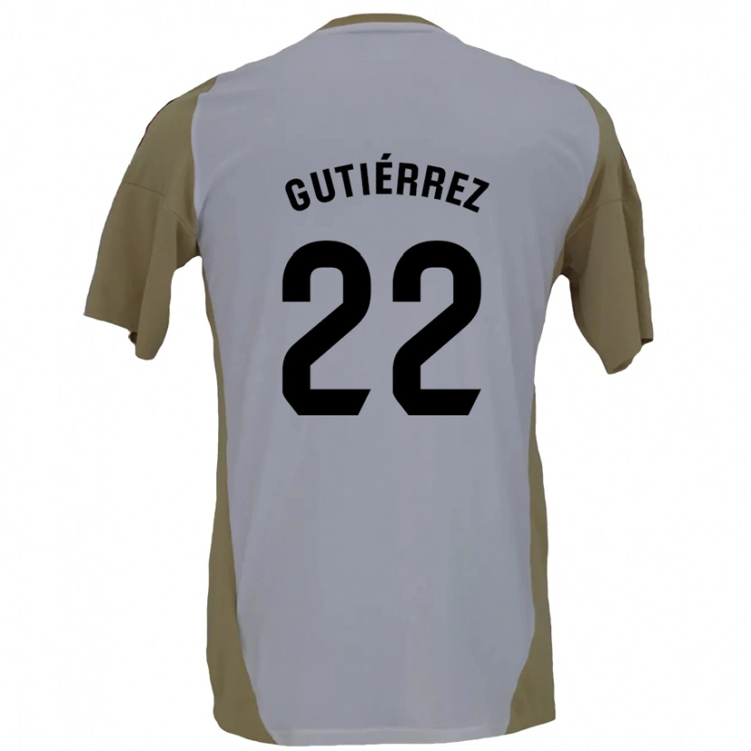 Danxen Kinderen Juan Gutiérrez #22 Bruin Wit Uitshirt Uittenue 2024/25 T-Shirt