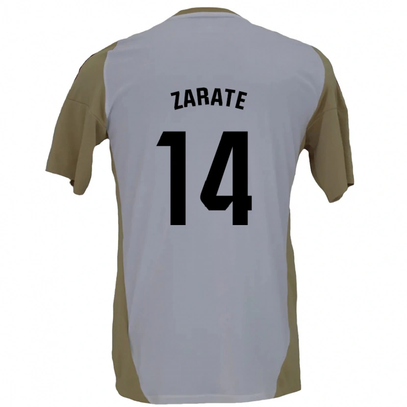 Danxen Kinderen Hugo Zárate #14 Bruin Wit Uitshirt Uittenue 2024/25 T-Shirt