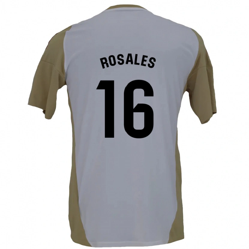 Danxen Kinderen Diego Rosales #16 Bruin Wit Uitshirt Uittenue 2024/25 T-Shirt