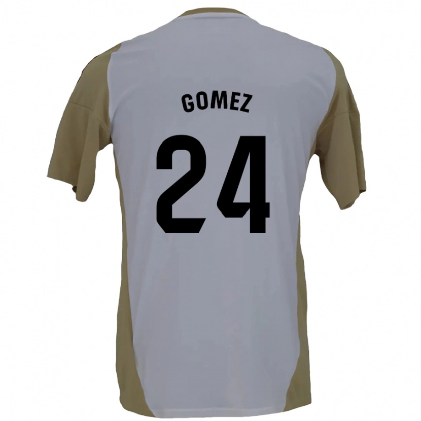 Danxen Kinderen Jonathan Gómez #24 Bruin Wit Uitshirt Uittenue 2024/25 T-Shirt