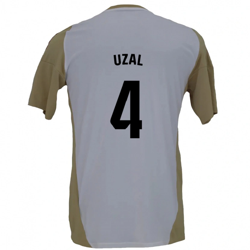 Danxen Kinderen Yeray Uzal #4 Bruin Wit Uitshirt Uittenue 2024/25 T-Shirt