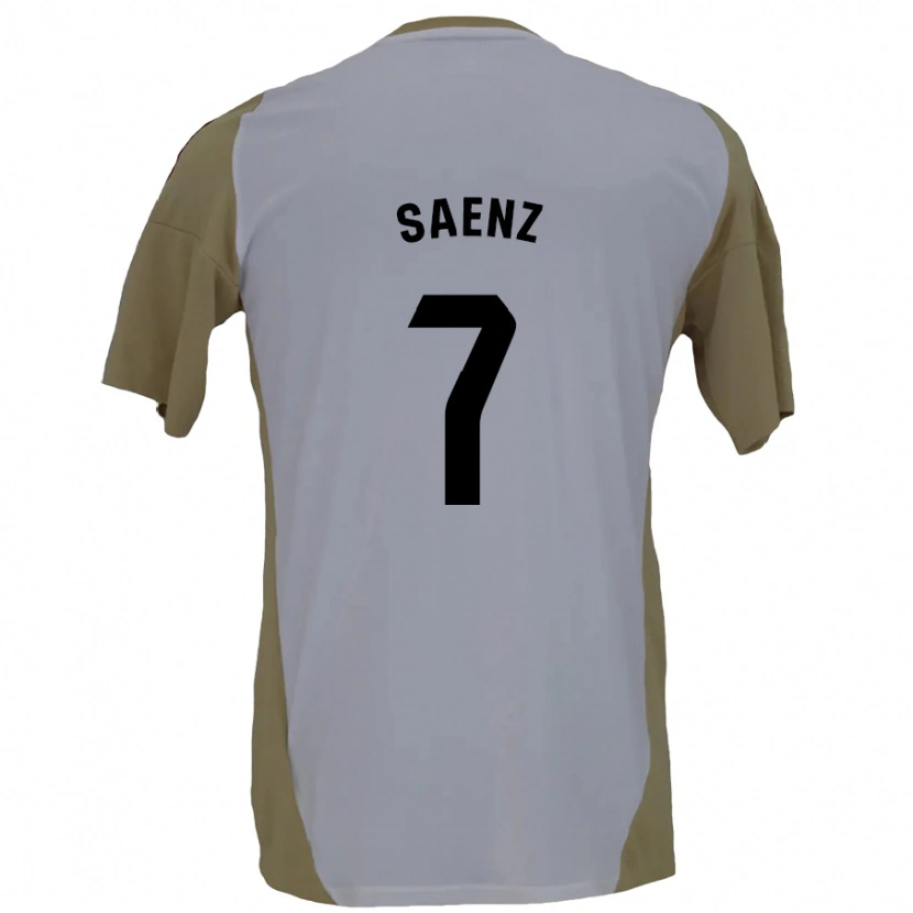 Danxen Kinderen Raúl Sáenz #7 Bruin Wit Uitshirt Uittenue 2024/25 T-Shirt